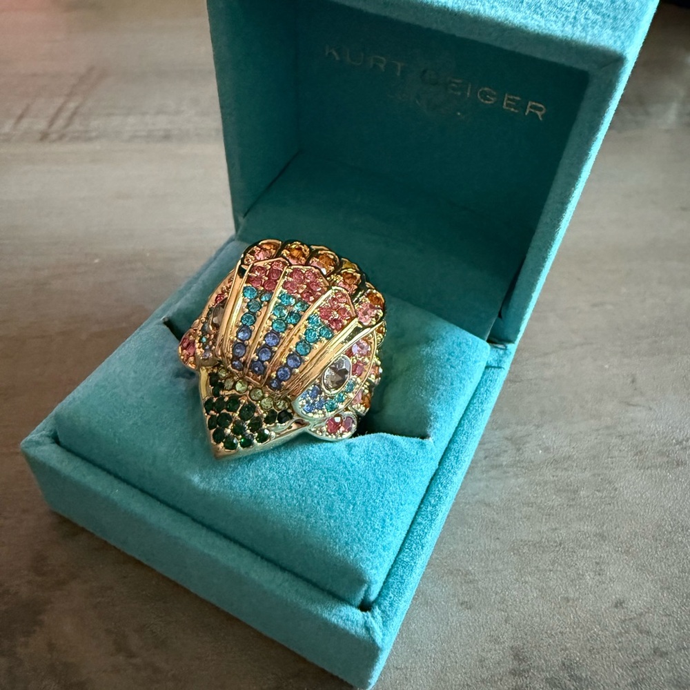 Kurt Geiger Multicolor Crystal Bird Ring - Picture 2 of 3